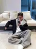 Sudadera de Marca de Peso Pesado de Moda para Primavera y Otoño para Hombres y Mujeres, Estilo Retro Americano, Sudadera para Parejas, Chaqueta Casual de Bloques de Color de Alta Costura