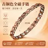 Pulsera Magnética de Venta Caliente Transfronteriza para Hombres y Mujeres, Trébol de Cuatro Hojas Desmontable con Pedrería, Patrón de Dragón, Pulsera Magnética de Energía Cruzada