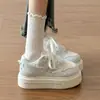 Zapatillas de Malla Transpirables Estilo Coreano para Mujer 2026 Nuevos Zapatos Blancos de Suela Gruesa de Verano Mocasines Casuales Versátiles para Estudiantes
