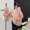 Suéter Solto Lindo Feminino 2026 Outono/Inverno Novo Leite Fofo Doce Fofo Macio Fofo Preguiçoso Cobertura de Carne Estiloso Top