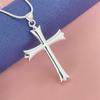 Collar con colgante de cruz de 46 cm y hueso de serpiente chapado en plata 925 de AliExpress, joyería europea y americana, disponible en stock.