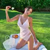 Novo Biquíni de Praia Cor Sólida Estilo Ins Duas Peças Desejo Puro Sexy Pequeno Busto Moda Praia Biquíni