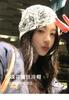 Estilo Igual de Ju Jingyi Coreia do Sul Design Nicho Renda de Rosa Chapéu Frio Feminino Antigo Subcultura Inicial Y2K Chapéu Baotou