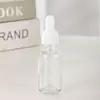 Frasco de Vidro Transparente para Óleo Essencial 5ml com Conta-gotas de Ponta Plástica Sub-frasco para Essência Amostra de Cosméticos Pronto para Venda