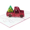 Árvore de Natal Esculpida em Papel Artesanal Criativa Carro de Natal Cartão de Boas Festas 3D Amazon Atacado Cartão de Natal em Branco para Bênçãos