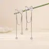 Pendientes Largos de Borla para Mujer, Elegante Estilo Diosa, Celebridad de Internet 2026, Exquisitos Pendientes de Doble Capa Incrustados con Diamantes que Hacen que el Rostro Parezca Más Delgado