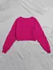 Novo Suéter de Tricô com Gola Redonda para Primavera e Outono, Estilo Europeu e Americano, Cor Sólida, Pulôver para o Trabalho, Moda Feminina Curta Versátil e Tendência
