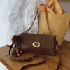 Bolso de Cadena de Cuero Nobuk Bolso Cuadrado Pequeño Bolso de Axila para Mujer 2025 Nuevo Cuero Suave Casual Versátil Moda Bolso de Hombro Único Cruzado