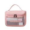 PVC translúcido saco cosmético PU impermeável fosco saco de higiene pessoal flip portátil saco de banho de viagem saco de armazenamento portátil