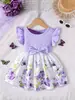 Vestido Casual para Bebês Meninas Lindo Padrão Floral Saia da Moda para Meninas, Presente de Roupa para Meninas