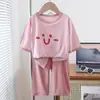 Pijama Conjunto Fino Roupas de Casa para Meninos Novo Estilo Popular para Meninas Crianças Médias e Grandes Manga Três Quartos Elegante Roupas com Ar Condicionado Verão Sel