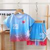Traje infantil verano ropa deportiva 2025 nuevo niños grandes verano degradado camiseta sin mangas shorts ropa infantil