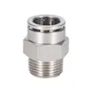 Conector Neumático, Totalmente de Cobre Niquelado Pc8-02 Conector Recto de Conexión Rápida, Conector de Tubería de Aire Resistente a la Corrosión a Alta Temperatura y Alta Presión, Conector de Codo