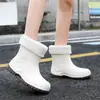 Botas de Chuva Chelsea Curtas de Moda Transfronteiriças Botas de Chuva Versáteis para Mulheres Botas Martin Botas de Água Antiderrapantes Botas de Chuva Galochas para Adultos