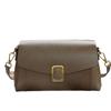 Capa Superior Cuero Vacuno Curtido Vegetal Bolso de Axila a la Moda para Mujer Nuevo Bolso de Mujer Simple Nicho Hombro Cruzado Cuero Genuino Bolso Cuadrado Pequeño