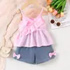 Top de Tirantes Irregulares de Cuadros Rosas, Jeans Vintage, Ropa de Playa Dulce y Fresca para Niñas, Nuevo de Verano Europeo y Americano Transfronterizo