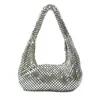 Bolsa de Braço Tendência em Folha de Alumínio Transfronteiriça, Sensação de Bolsa de Mão de Alto Padrão, Bolsa de Festa Clutch, Bolsa de Noite com Strass, Bolsa de Mão Brilhante com Lantejoulas