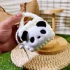 Bolsa de Fone de Ouvido de Pelúcia Acabada Porta-Moedas Panda Gato Kt Desenho Animado Fofo Capa Protetora para Fone de Ouvido Bluetooth Pingente de Chaveiro