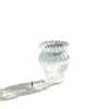 Mini jarrón de cristal con rayas verticales para florero pequeño, tamaño pequeño, jarrón de cristal transparente con flor de cristal hecha a mano, decoración de escritorio, venta al por mayor