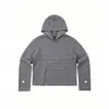 Sudadera con capucha a rayas y estrellas de peso pesado 420g Otoño Cleanfit Manga Larga para Hombre Talla Grande Top Holgado