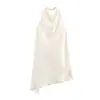 Top de tirantes sin espalda para mujer de verano 2025 estilo europeo y americano, dos colores, textura de satén de seda 8860 8861