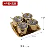 Juego de tarros para condimentos de acero inoxidable 304 estilo coreano, caja de condimentos dorada comercial, tarros para especias, recipientes para aceite de chile y sal