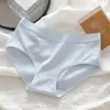 Venta Directa de Fábrica Ropa Interior en Stock para Mujeres Algodón Puro Transpirable Niñas Simple Japonesa Cintura Media Estudiante Calzones Sin Costuras
