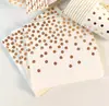 Vajilla desechable, platos de papel dorados, vasos, popotes, platos para pastel de oro rosa engrosados, suministros para fiesta de cumpleaños