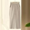 Pantalones de Verano 2026 para Mujeres de Mediana Edad y Mayores, Nuevo Estilo Versátil de Pierna Recta para Mamás, Cintura Elástica, Tallas Grandes, Pantalones Casuales de Pierna Ancha de Color Sólido