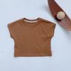 Camiseta de verano para niños, estilo coreano, ropa para niños, ropa de verano para bebés, nuevo estilo, camiseta de algodón puro para niño, top de color liso para bebé.