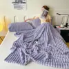 Nueva manta de felpa de imitación de conejo con burbujas, manta multifuncional para uso en el hogar, manta de felpa de color liso simple, manta de siesta espesa y cálida