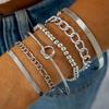 Pulseras Transfronterizas Europeas y Americanas, Pulseras Anchas Retro, Juego de Joyería de Pulsera Simple Geométrica Abierta de Cuentas Redondas Doradas Brillantes