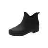 Botas de Lluvia de Moda Japonesa Botas de Lluvia de Caña Corta para Mujer Botas de Agua Calientes de Terciopelo Zapatos de Agua de Caña Baja Botas de Agua Antideslizantes Zapatos para Lavar el Coche Cocina