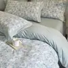 Juego de Cuatro Piezas de Algodón Peinado de Fibra Larga Espeso 100% de Gama Alta para Dormitorio Principal Funda Nórdica de Algodón Puro Ropa de Cama para Dote Mudanza Boda