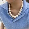 Colar de Flores de Diamante de Pérola Banhado a Ouro Real Niche Moda All-match Clavícula Cadeia Elegante Leve Luxo Jóias de Alta Qualidade
