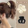 Pinza de Flor Escarchada para Recoger Cabello Pinza de Garra para Cola de Caballo Alta Artefacto Fijo Parte Posterior de la Cabeza Pasador Anticolapso Pinza de Tiburón para el Cabello Accesorios para el Cabello