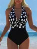 2027 Novo Biquíni de Duas Peças Estilo Europeu e Americano para Mulheres, Cintura Alta, Push-Up, Sexy, com Decote Halter, para Fontes Termais