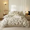 Colcha de Verão de Algodão com Renda e Babados Fresca e Simples Estilo Coreano, Colcha de Ar Condicionado, Cobertor Fino para Quartos com Ar Condicionado no Verão, Lavável à Máquina