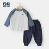 Conjunto deportivo de dos piezas para niño, camiseta de manga larga, pantalones, traje deportivo nuevo, ropa infantil de primavera y otoño, ropa infantil atractiva UZ155