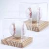 Caja de Exhibición de Madera para Béisbol Transfronteriza Caja de Exhibición Cuadrada Caja Transparente de Acrílico para Colección de Pelotas Caja de Madera a Prueba de Polvo