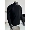 Camiseta de manga larga de algodón con patchwork Cleanfit para hombre, diseño primavera/otoño, sudadera de cuello redondo, estilo retro americano, top de corte regular
