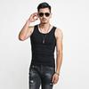 Colete Masculino Algodão Puro Justo Fitness Base Sem Mangas Slim Fit Gola Redonda Elástico Absorvente de Suor Camisa Esportiva de Suor Moda Verão