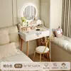 Tocador pequeño de 50 cm, diseño minimalista y moderno, adecuado para dormitorios pequeños, tocador de noche con espejo