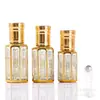Frasco de Essência Novo Estilo Frasco com Rolo para Perfume Frasco de Vidro Octogonal Galvanizado com Bronzeamento Frasco com Esfera para Massagem e Caminhada Frasco Vazio de Amostra para Viagem