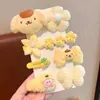 Outono e Inverno Novo Estilo Coreano Menina Fofa Grampo de Cabelo Pelúcia Macia Rosa Crianças Cabelo Quebrado BB Clip Acessórios de Cabelo Versáteis Franja