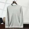 Nuevo Suéter de Cachemira de Montaña para Hombre Suéter de Cuello Redondo Otoño e Invierno Camiseta Base de Punto Holgada Interior Color Sólido talla grande Top