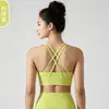 Nuevo sujetador deportivo de doble cara cepillado con espalda cruzada, sujetador de yoga a prueba de impactos, camiseta deportiva exterior de fitness de alta elasticidad