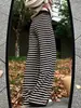 2026 Autumn New Lazy Style Striped Knit Casual Pants High Waist Drapey Wide Leg Pants Versatile Soft Sticky Floor Length Pants