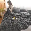 Manta de Piel de Conejo de Comercio Exterior de Toscana, Manta Pequeña de Polar de Burbujas Grandes para Otoño e Invierno, Manta Gruesa de Piel de Conejo para Siesta en Sofá