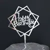 Empaque individual creativo bandera acrílica para pastel decoración de pastel horneado bandera feliz cumpleaños ventas directas de fábrica